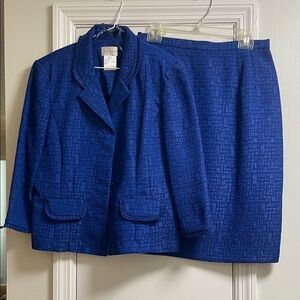Koret Royal Blue Textured Blazer and Skirt